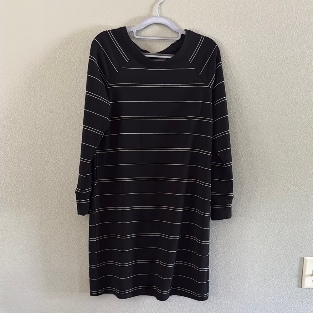 Black Striped Women's Dress